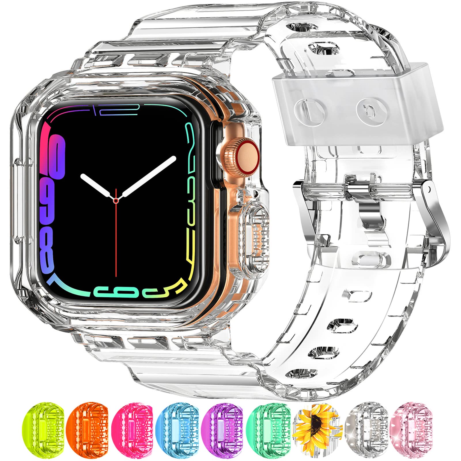 Foto 1 | Correa Transparente XYF para Apple Watch de 38 mm con Funda Protectora