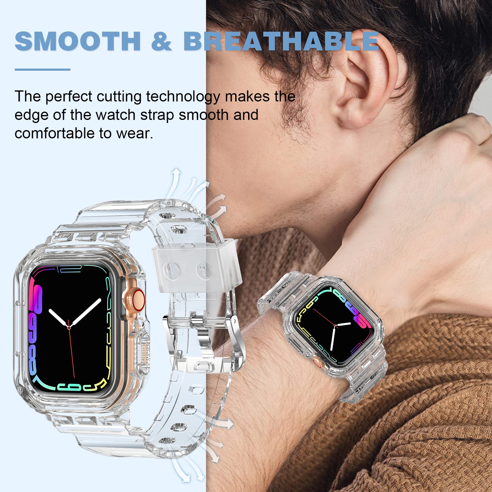 Foto 6 | Correa Transparente XYF para Apple Watch de 38 mm con Funda Protectora