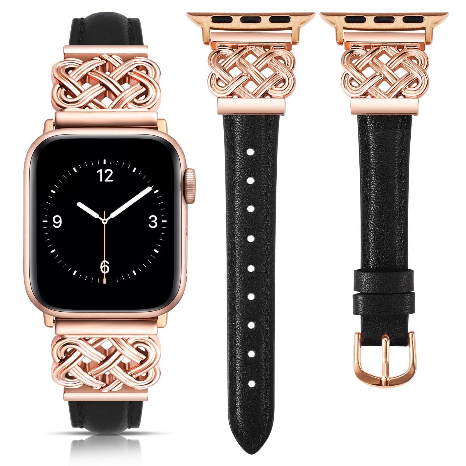Correa de Reloj Toyouths de Piel para Apple 38/40/41/42 Mm Negro- Venta Internacional