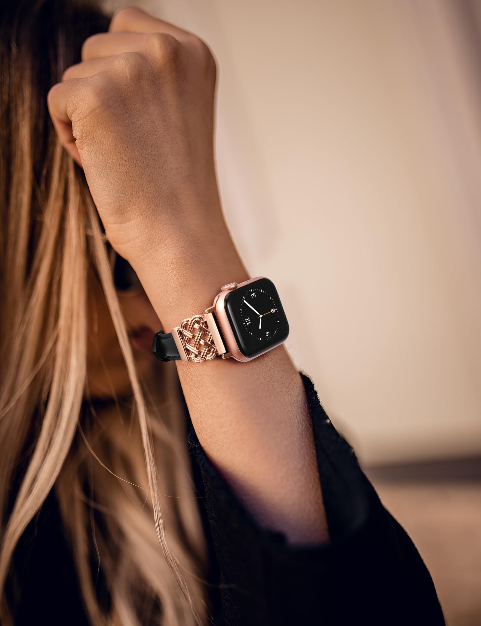 Foto 6 pulgar | Correa de Reloj Toyouths de Piel para Apple 38/40/41/42 Mm Negro- Venta Internacional