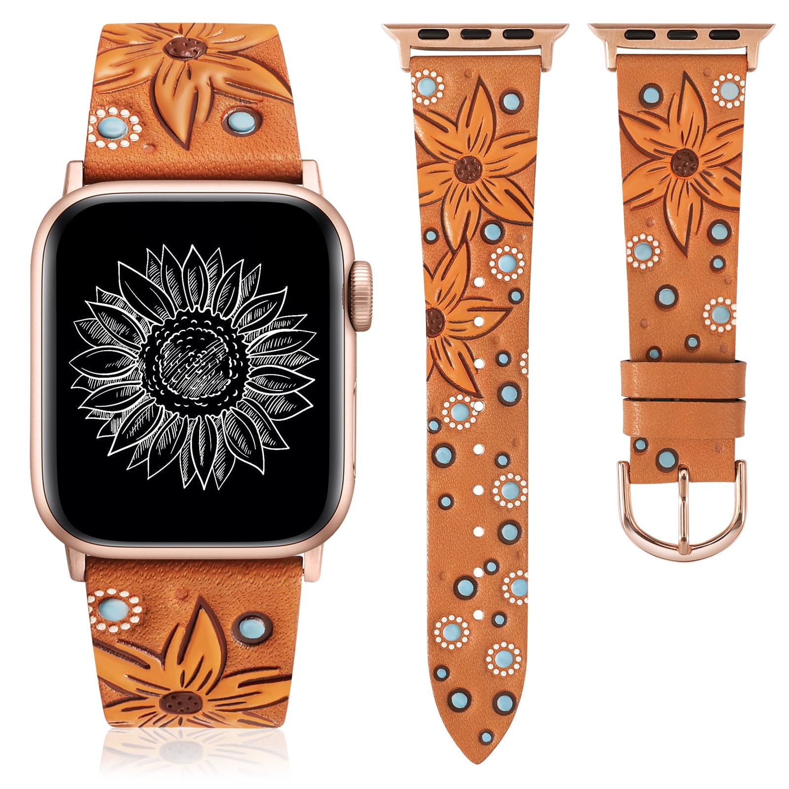 Foto 1 | Correa De Reloj Minyee Leather Compatible Con Apple De 41 A 49 Mm - Venta Internacional.