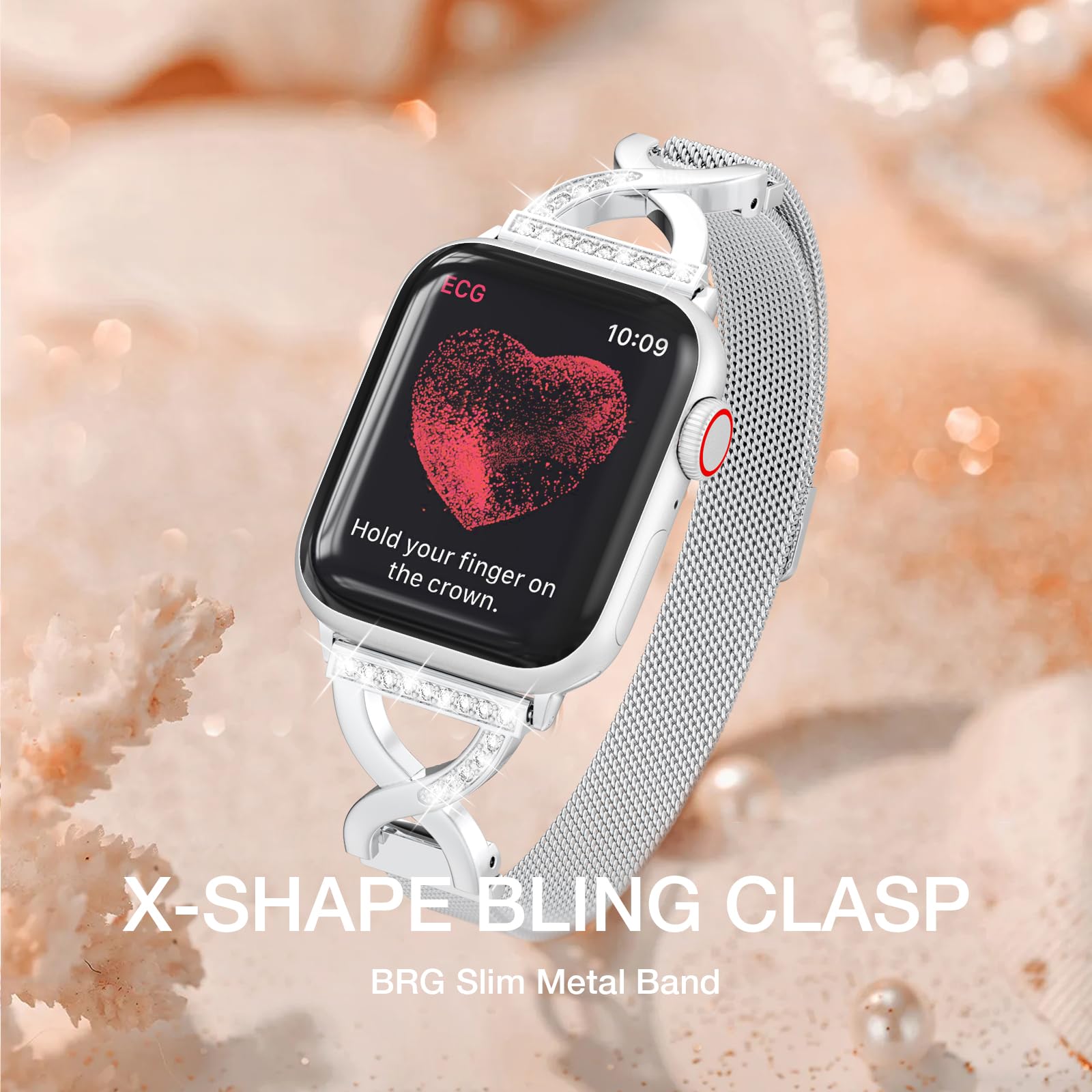 Foto 3 pulgar | Correa Brg Malla Fina Acero Inoxidable para Apple Watch - Venta Internacional