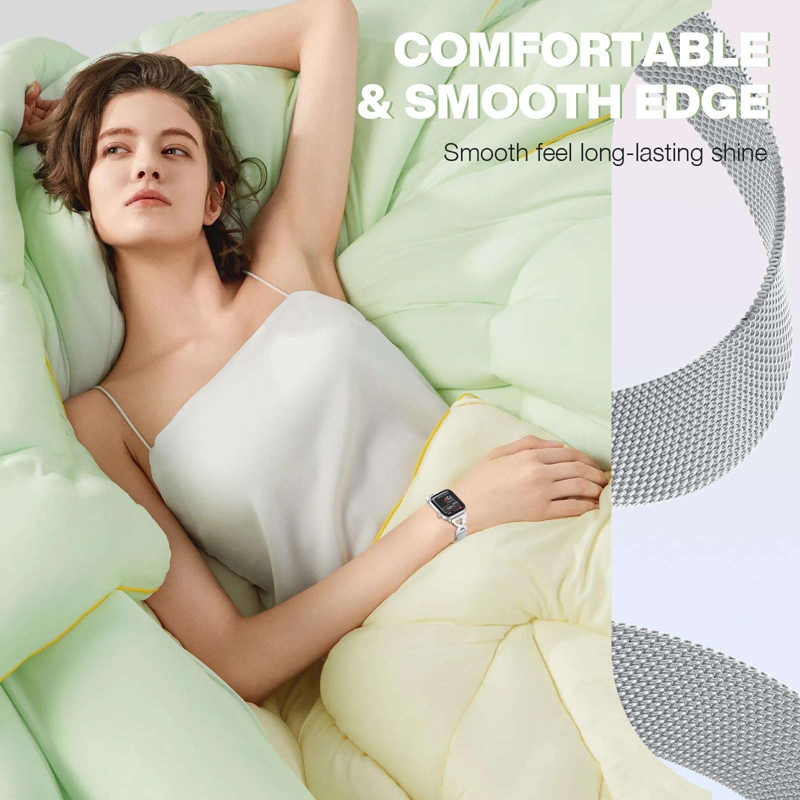 Foto 6 pulgar | Correa Brg Malla Fina Acero Inoxidable para Apple Watch - Venta Internacional