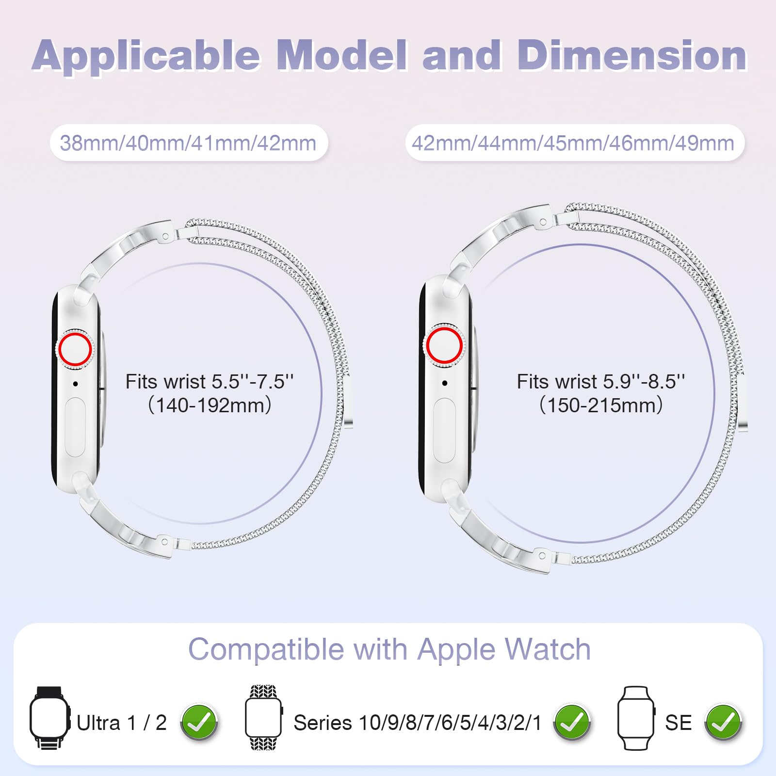 Foto 8 pulgar | Correa Brg Malla Fina Acero Inoxidable para Apple Watch - Venta Internacional
