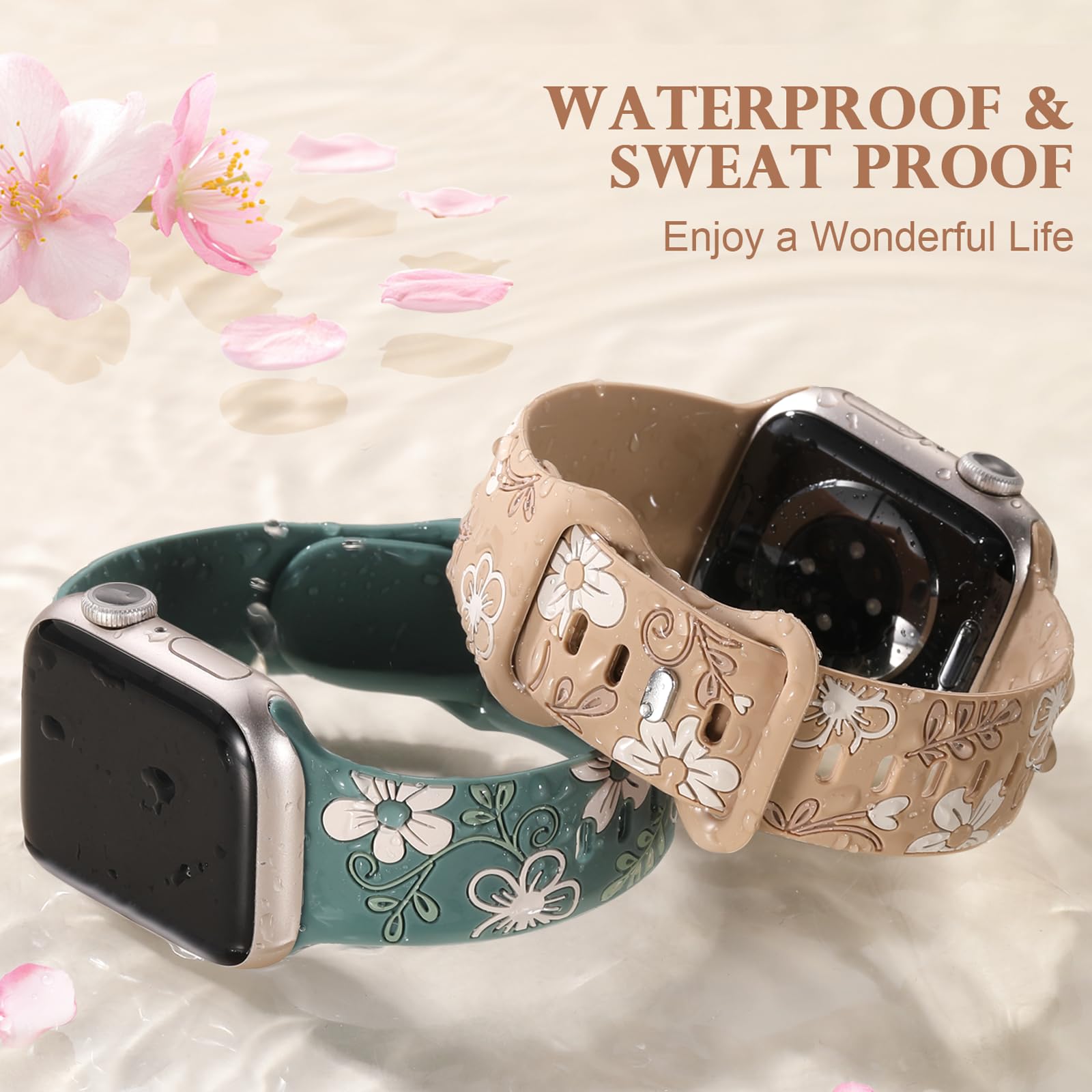 Foto 4 pulgar | Correa de Reloj Witzon Cute Flower Silicone para Apple 42 mm y 41 mm - Venta Internacional