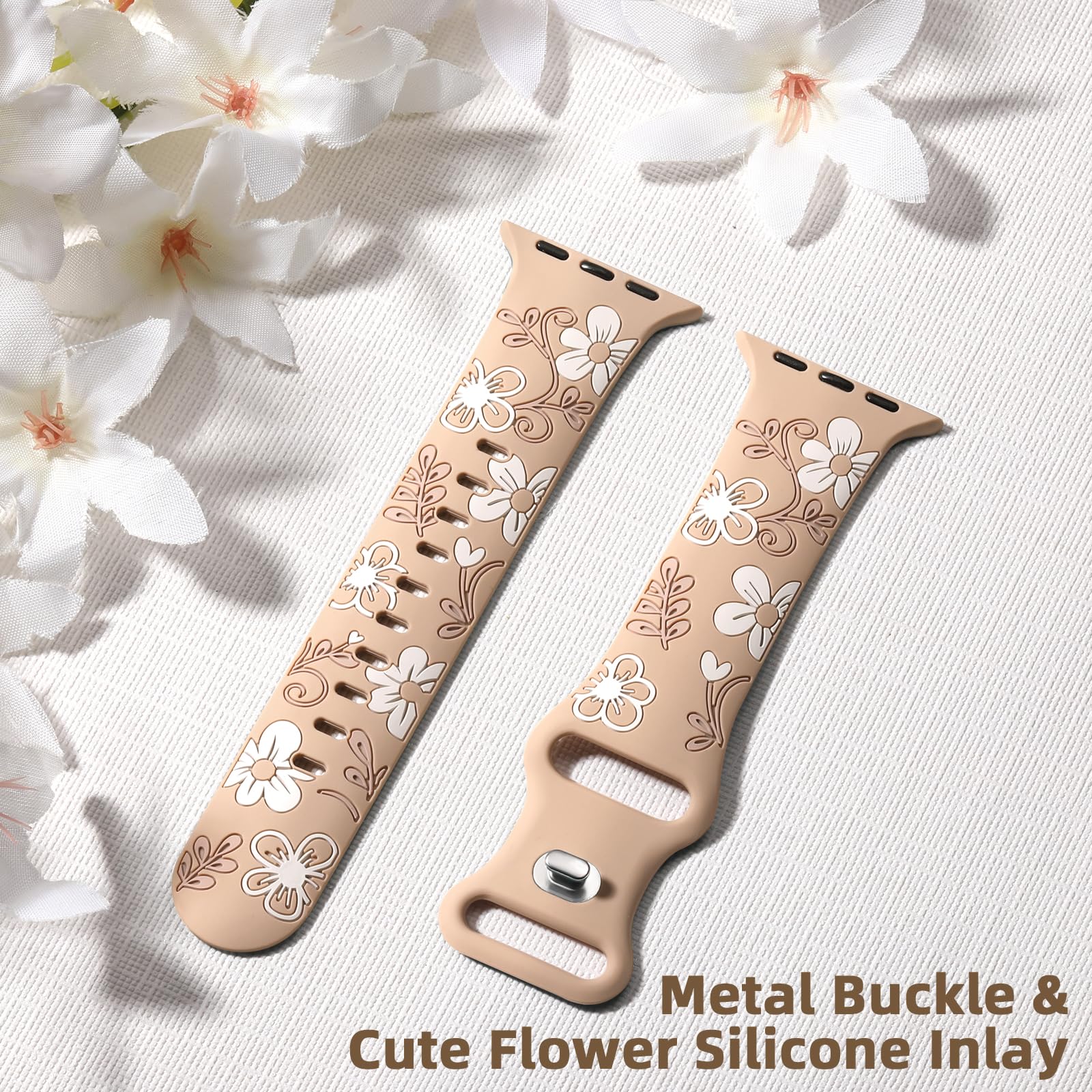 Foto 6 pulgar | Correa de Reloj Witzon Cute Flower Silicone para Apple 42 mm y 41 mm - Venta Internacional