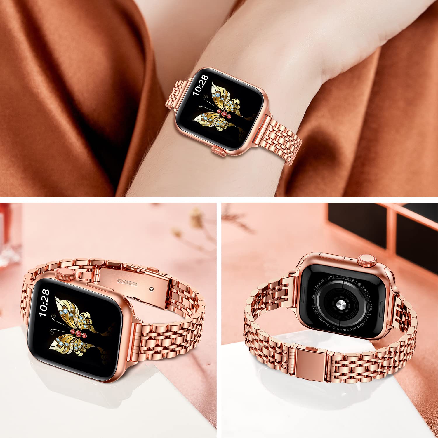Foto 3 pulgar | Correa para Apple Watch Miohhr 42 Mm Oro Rosa - Venta Internacional