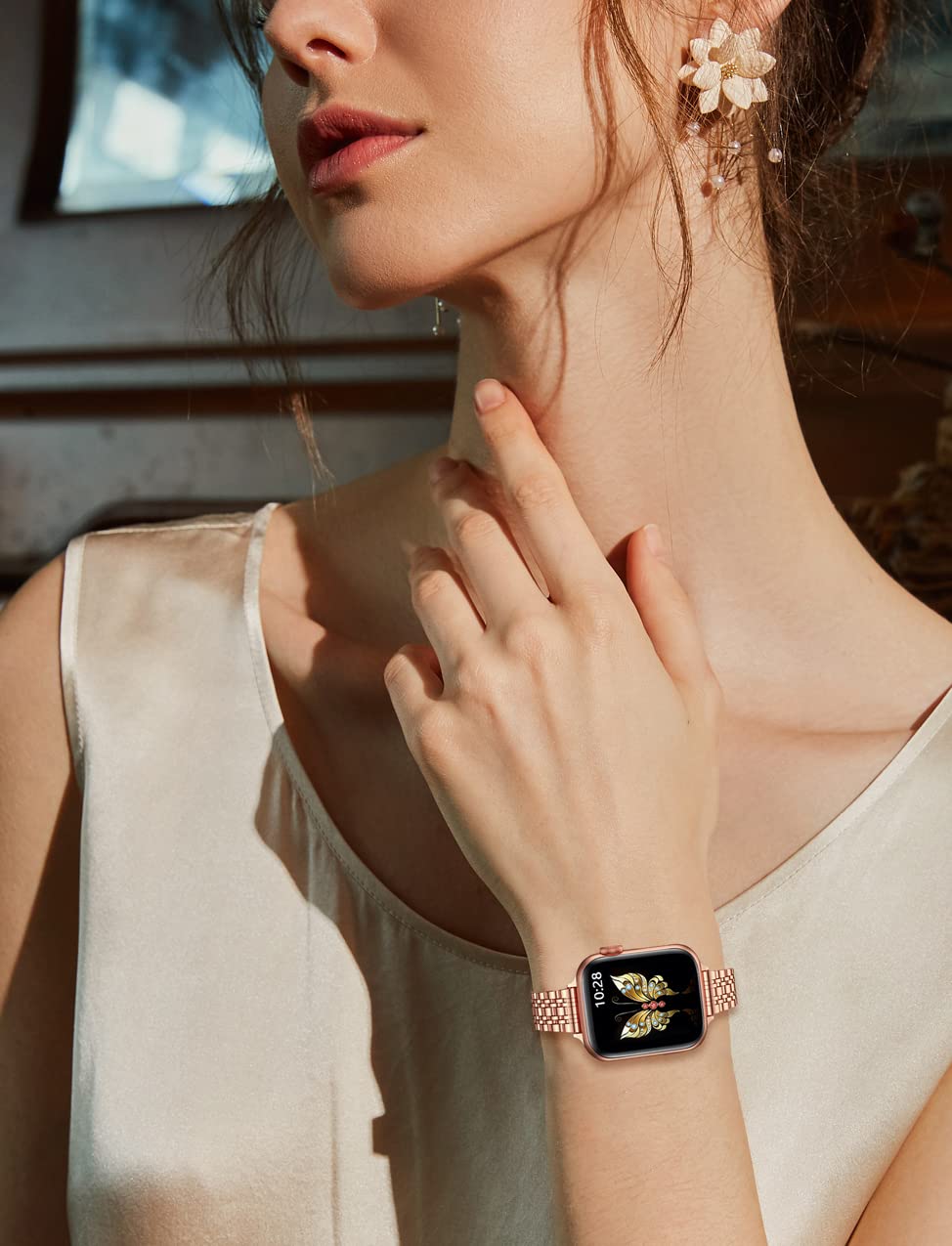 Foto 7 pulgar | Correa para Apple Watch Miohhr 42 Mm Oro Rosa - Venta Internacional