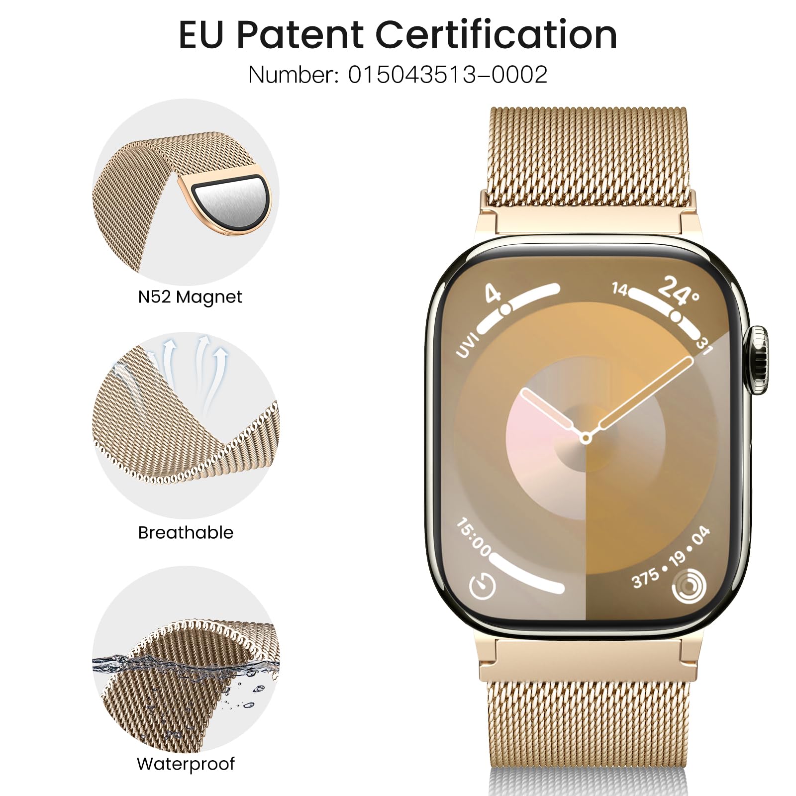 Foto 4 pulgar | Correa Wanliss Metal Milanese Loop para Apple Watch - Venta Internacional
