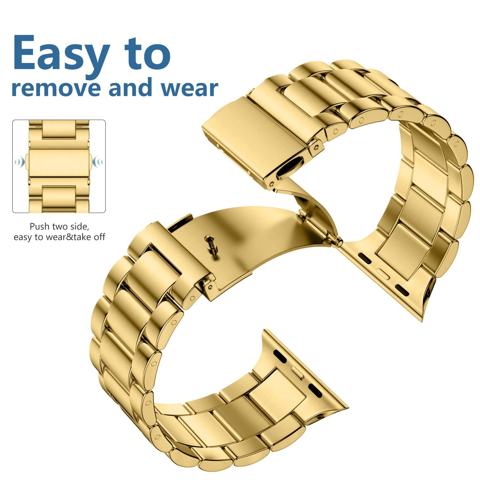 Foto 2 | Correa De Reloj Lerobo De Metal Para Apple Watch Series 9 De 45 Mm - Venta Internacional.
