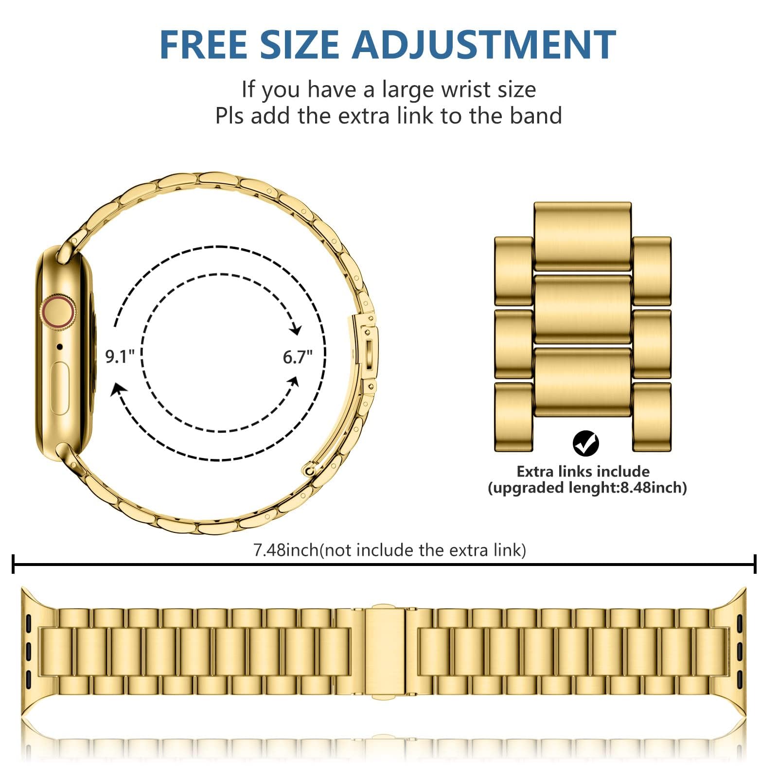Foto 7 pulgar | Correa De Reloj Lerobo De Metal Para Apple Watch Series 9 De 45 Mm - Venta Internacional.