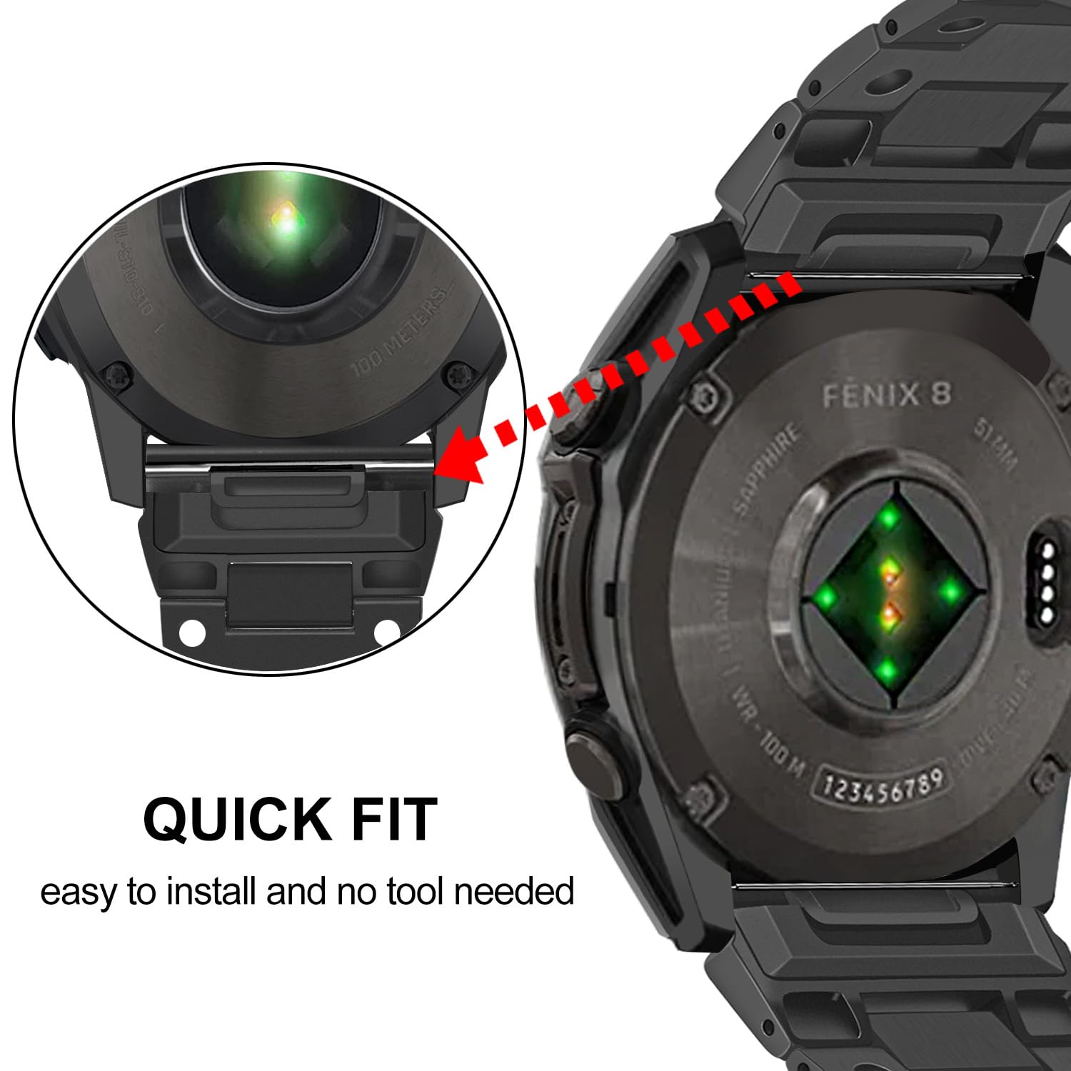 Foto 4 pulgar | Correa Trumirr para Garmin Fenix 51 mm-Venta Internacional