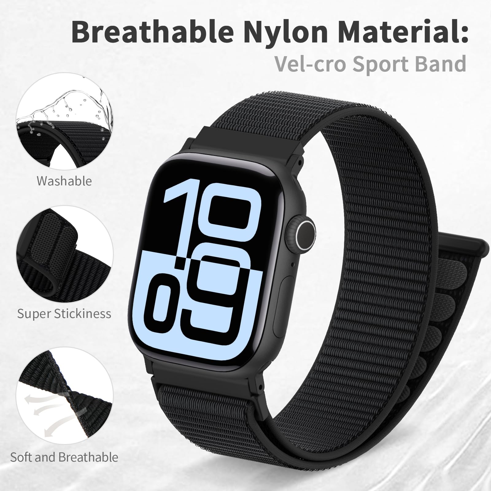 Foto 3 pulgar | Bandas Deportivas De Nailon Para Apple Watch Amsky 6, Paquete De 40 A 49 Mm - Venta Internacional.