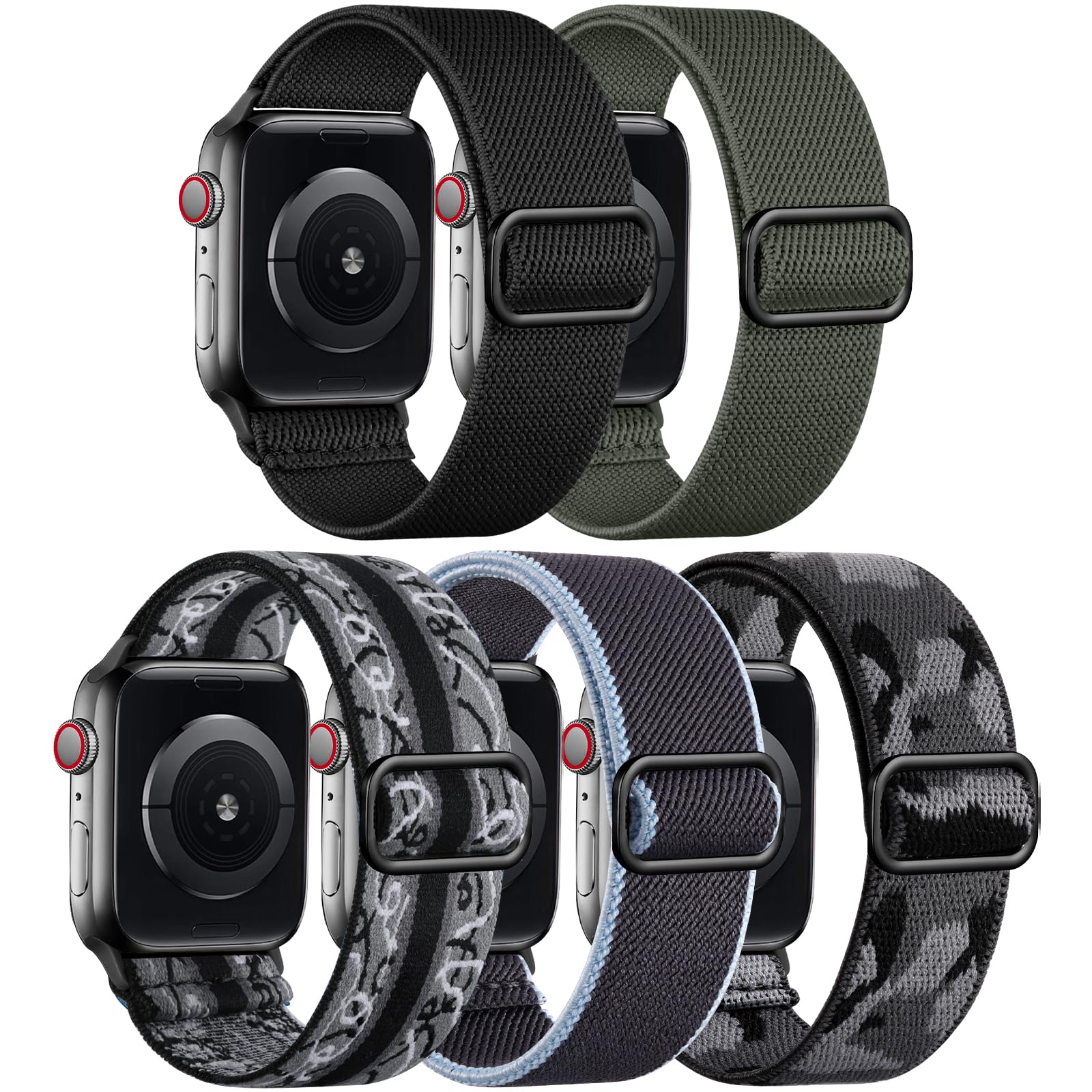 Foto 2 pulgar | Correas Elásticas Adorve para Apple Watch 5 Piezas