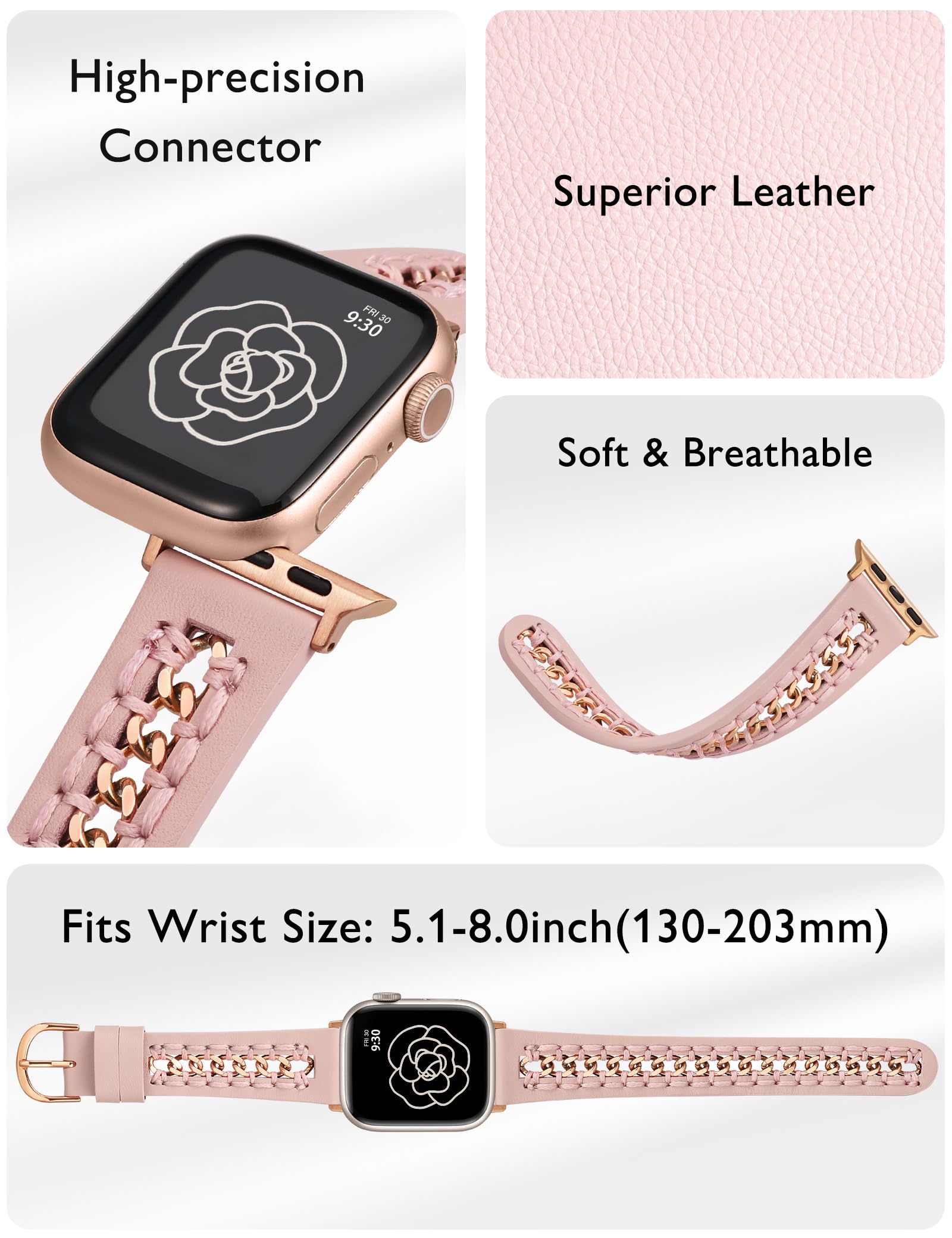 Foto 4 pulgar | Correa Minyee Rosa para Apple Watch - Venta Internacional