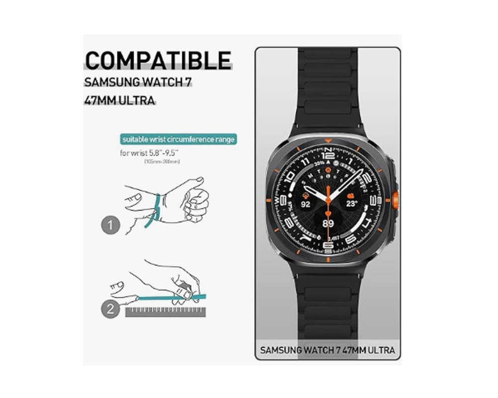 Foto 3 | Correa de Silicon Magnetic Teknet para Samsung Galaxy Watch Ultra 47mm
