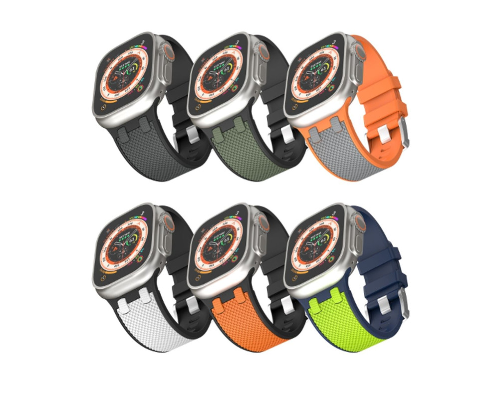 Foto 4 pulgar | Correa Teknet Gris para Apple Watch Ultra 8 7 6 5 4 3 2 1