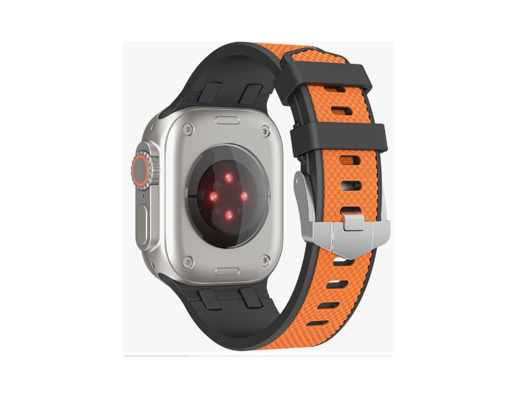 Foto 2 pulgar | Correa Teknet Anaranjado para Apple Watch Ultra 8 7 6 5 4 3 2 1