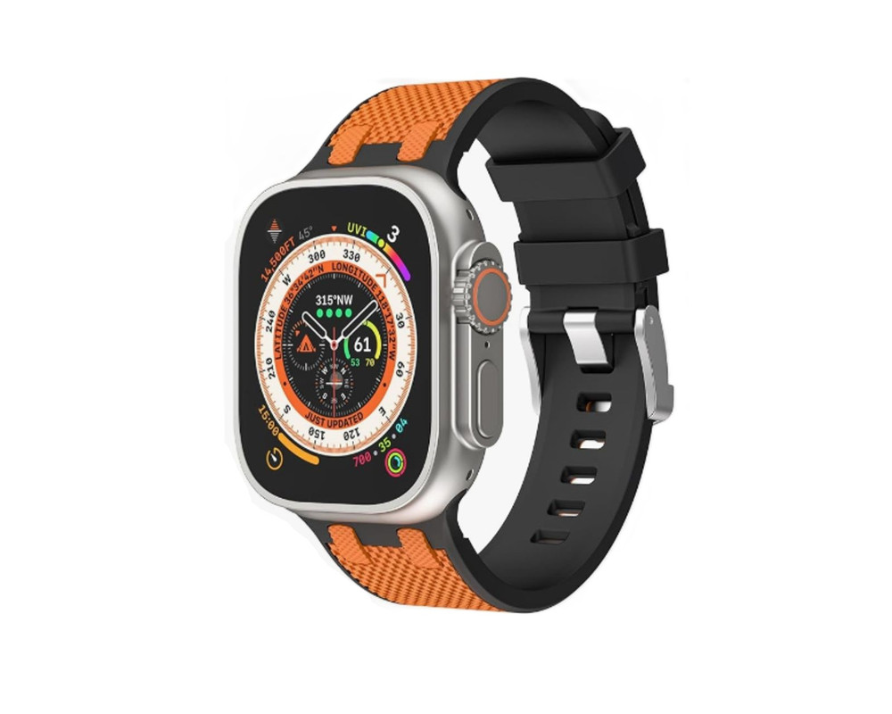 Foto 3 pulgar | Correa Teknet Anaranjado para Apple Watch Ultra 8 7 6 5 4 3 2 1