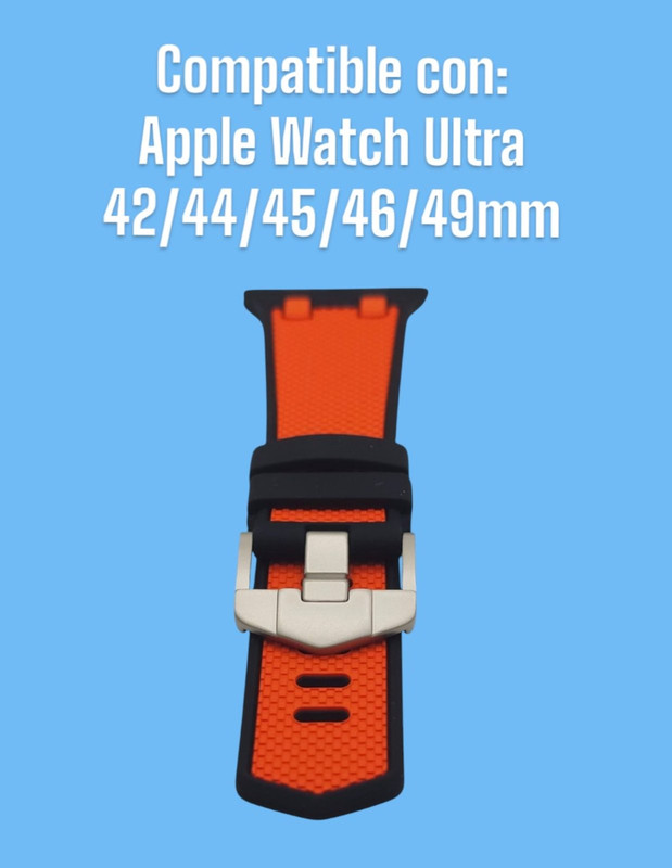 Foto 6 pulgar | Correa Teknet Anaranjado para Apple Watch Ultra 8 7 6 5 4 3 2 1