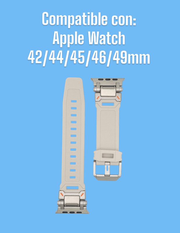 Foto 7 pulgar | Correa Teknet Blanca para Apple Watch 42/44/45/46/49 mm