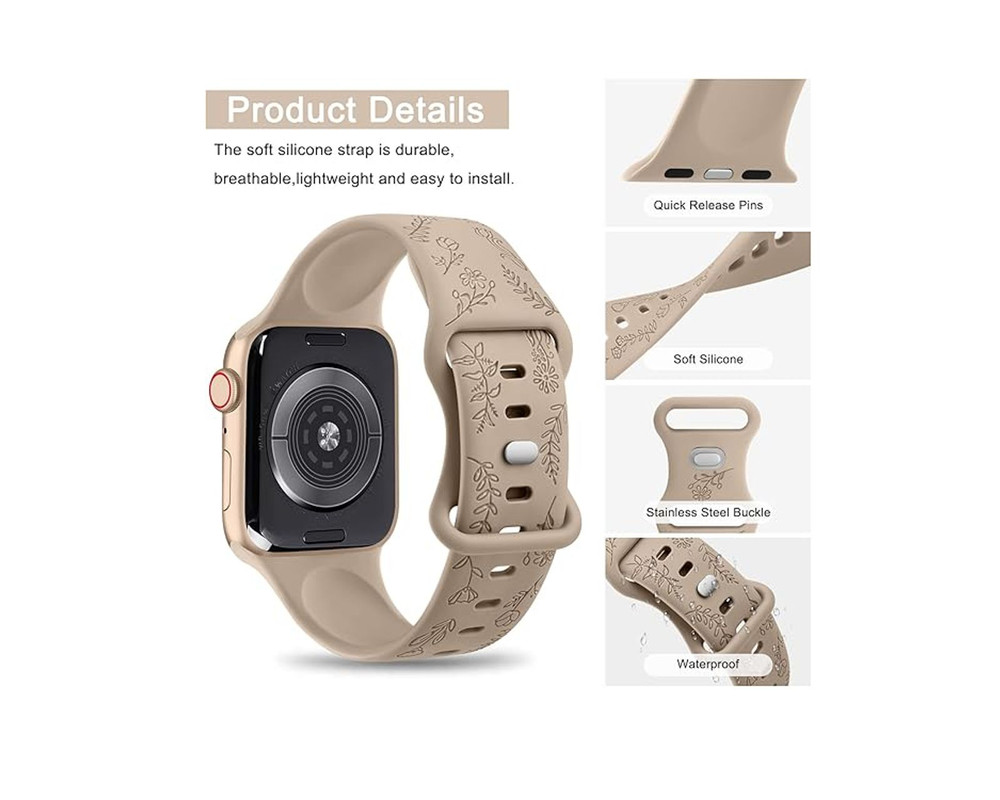 Foto 3 pulgar | Correa Teknet Rosa para Apple Watch 8 7 6 5 4 3 2 1