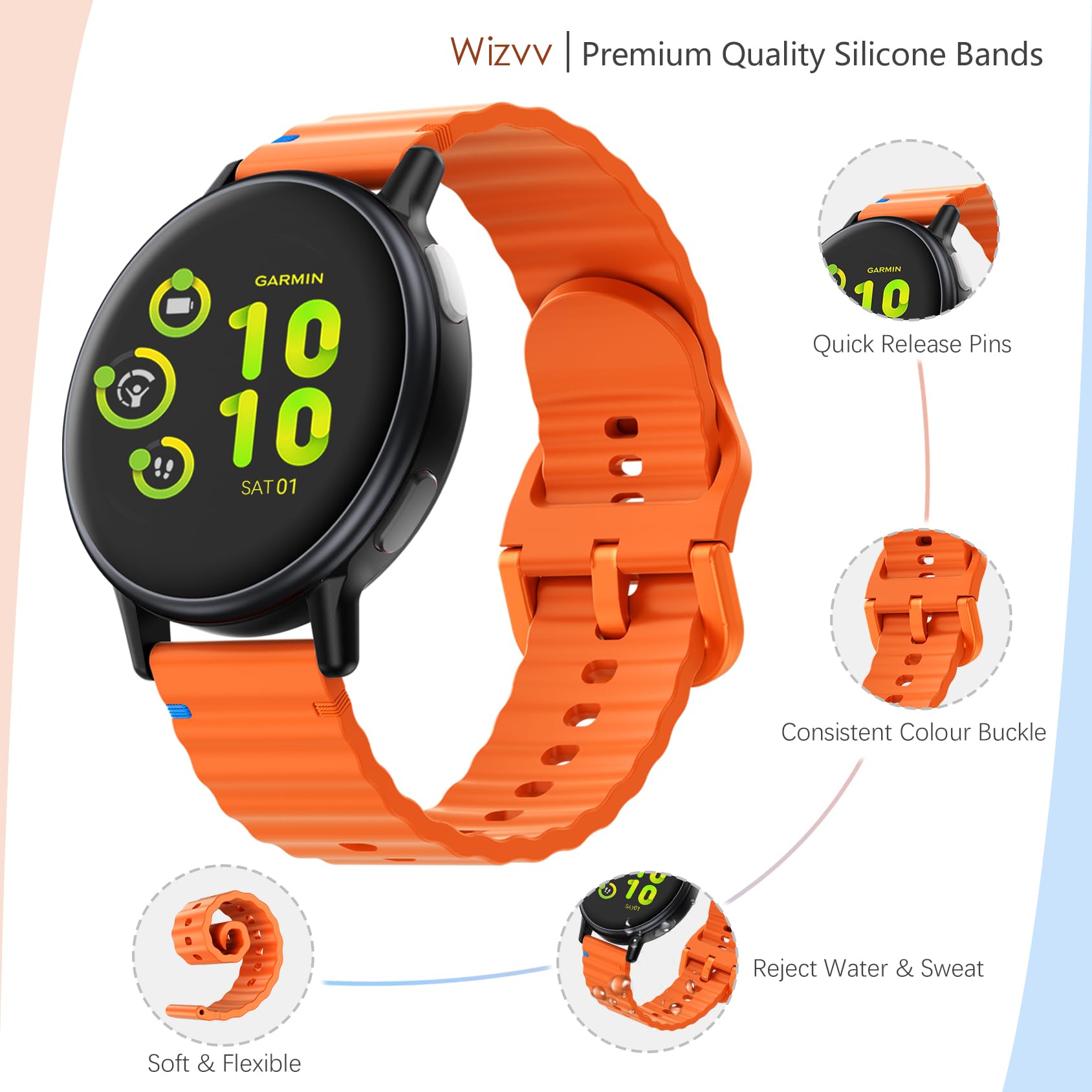 Foto 4 pulgar | Correa de Silicona para Garmin Vivoactive 6/5 - Venta Internacional