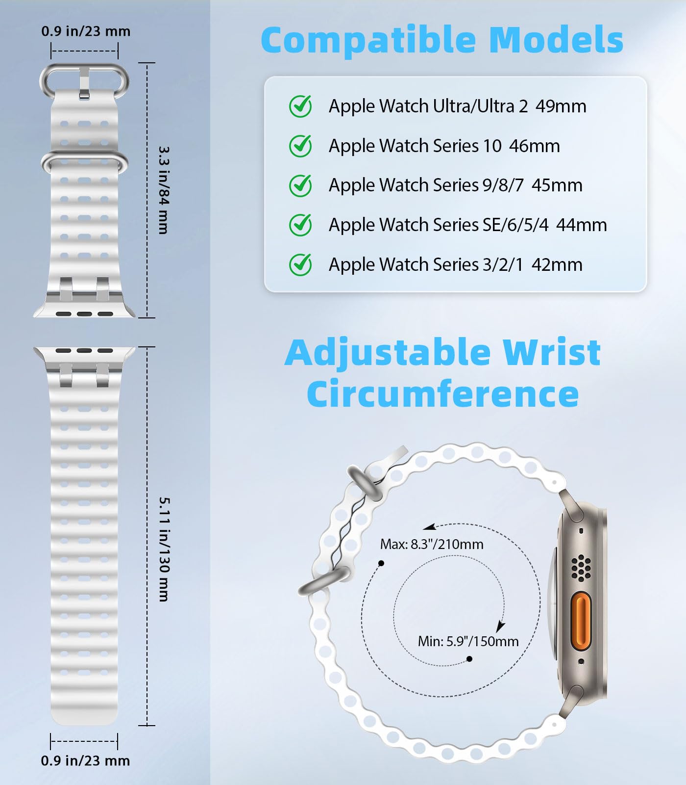 Foto 3 pulgar | Correa De Reloj Moko Ocean Band Compatible Con Apple Watch Ultra 2 - Venta Internacional.