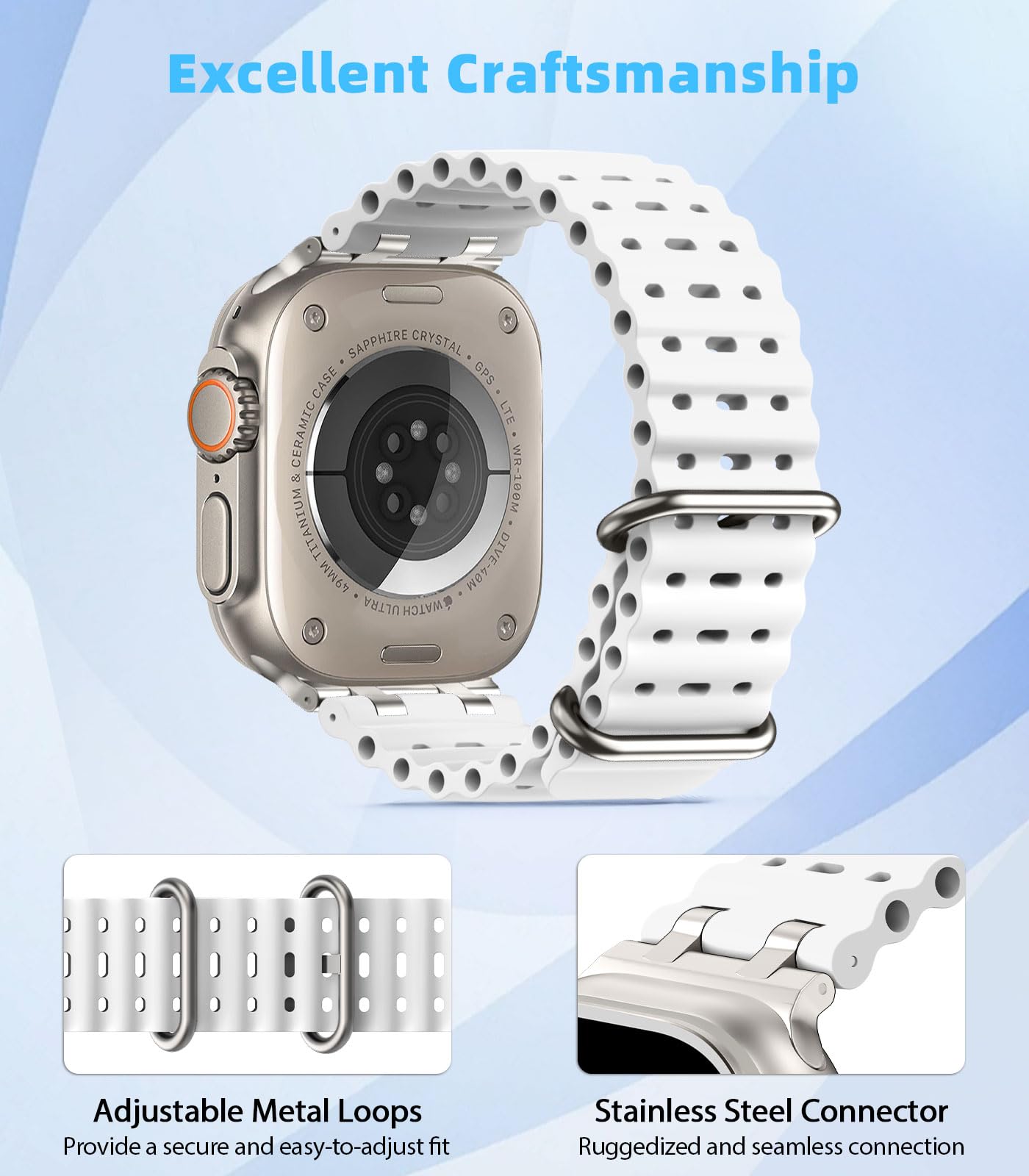 Foto 5 pulgar | Correa De Reloj Moko Ocean Band Compatible Con Apple Watch Ultra 2 - Venta Internacional.