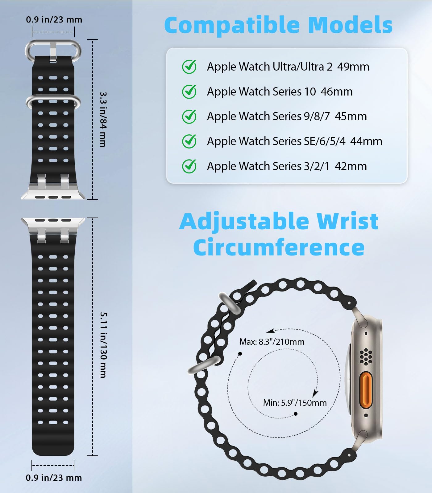 Foto 2 | Correa De Reloj Moko Ocean Band Compatible Con Apple Watch Ultra 2 - Venta Internacional.