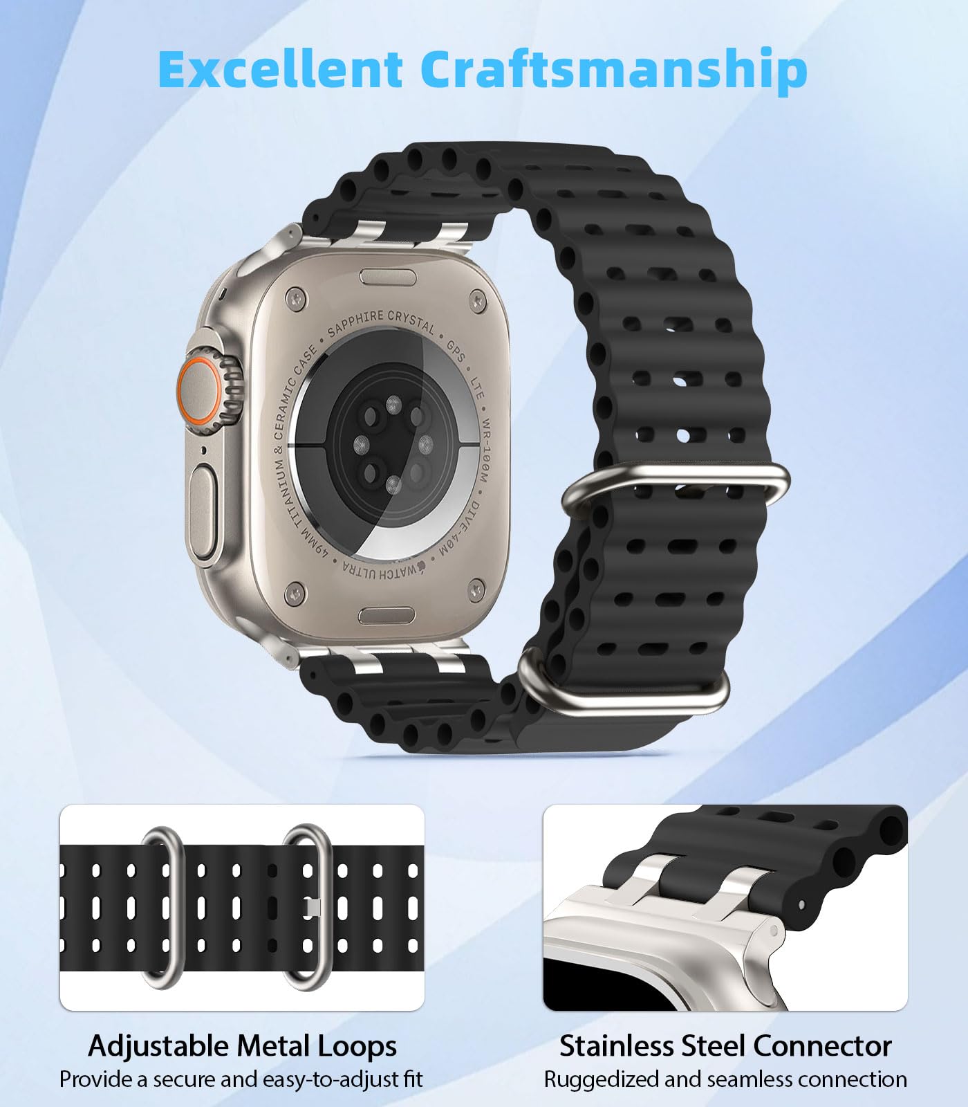Foto 4 | Correa De Reloj Moko Ocean Band Compatible Con Apple Watch Ultra 2 - Venta Internacional.