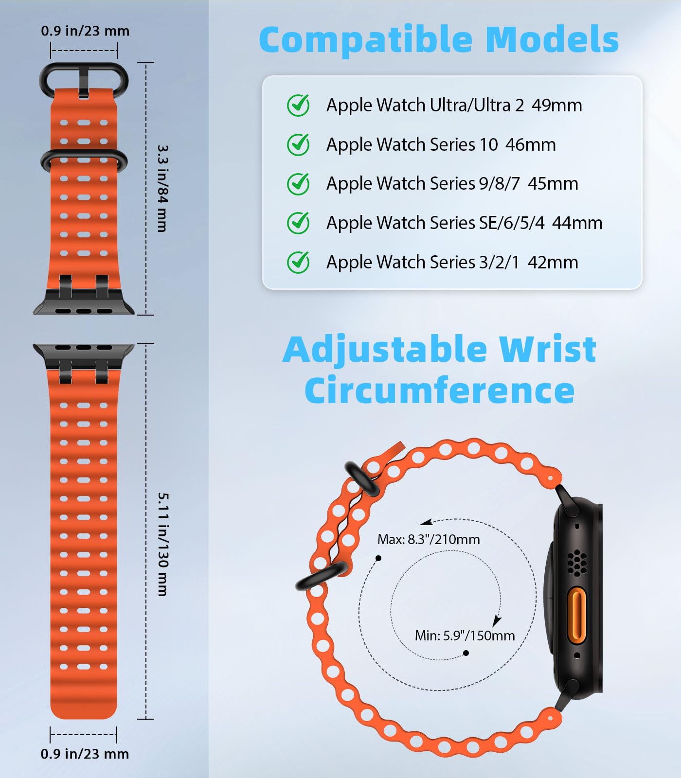 Foto 2 | Correa de Reloj MoKo Anaranjado para Apple Watch Ultra 2 - Venta Internacional