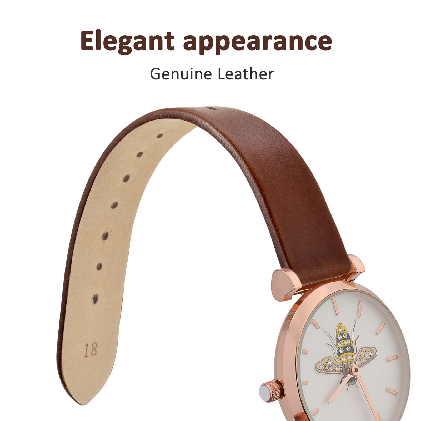 Foto 4 pulgar | Correa De Reloj Wocci, Elegante, Piel Auténtica, 8 Mm De Ancho De Asa - Venta Internacional.