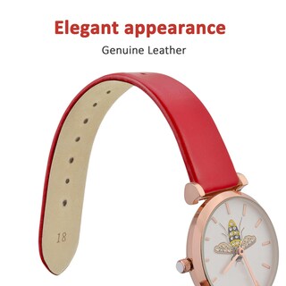 Foto 3 | Correa De Reloj Wocci, Elegante, Piel Auténtica, 14 Mm De Ancho, Color Rojo - Venta Internacional.
