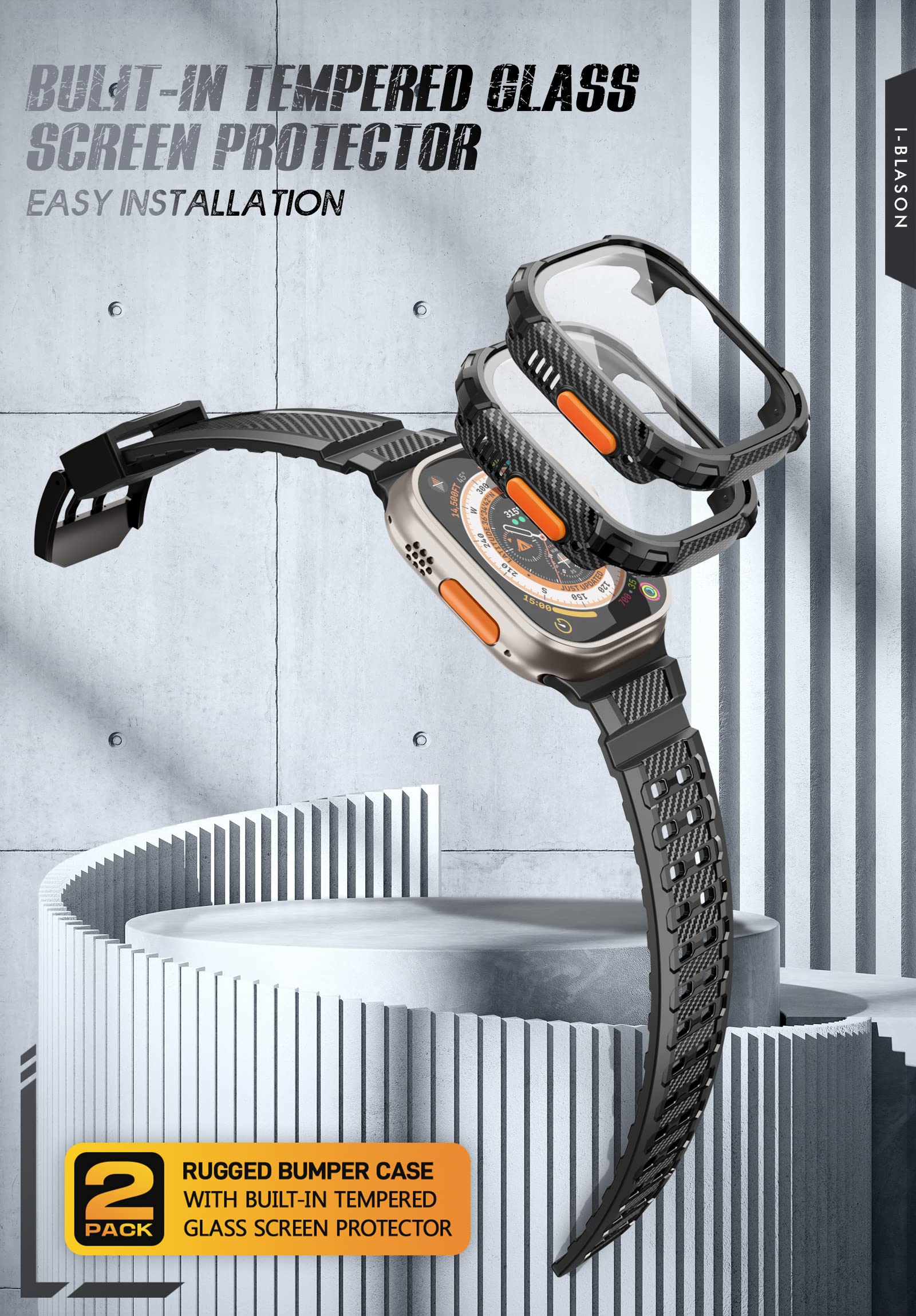 Foto 5 pulgar | Watch Band I-blason Ultra 2 Para Apple Watch De 49 Mm Con Fundas Negras - Venta Internacional.