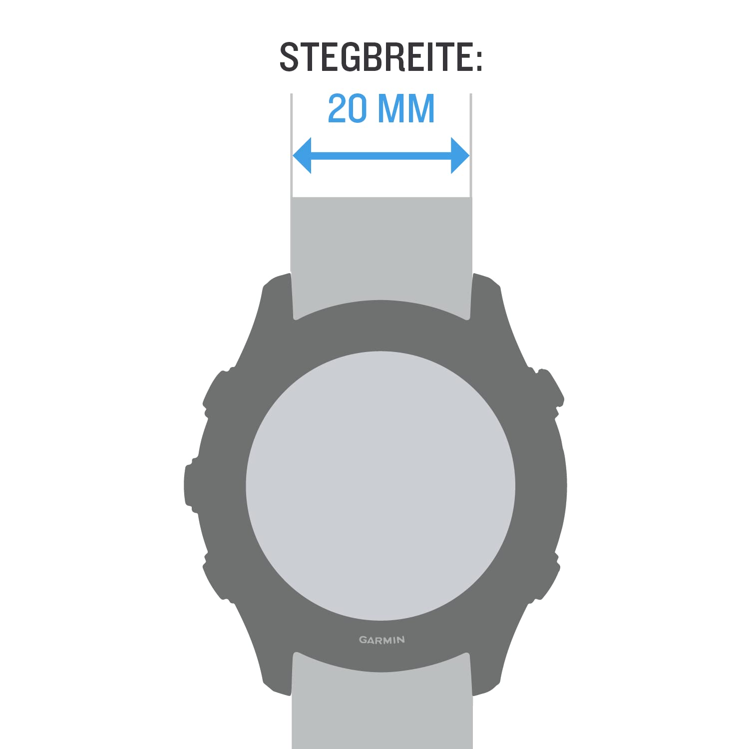 Foto 4 pulgar | Correa De Reloj Garmin Quick Release 20 Granite Blue Silicone - Venta Internacional.