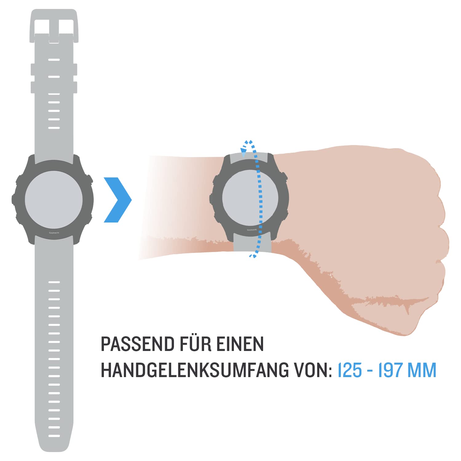 Foto 4 | Correa De Reloj Garmin Quick Release 20 Granite Blue Silicone - Venta Internacional.