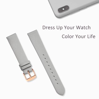 Foto 7 | Correa De Reloj Wocci, Elegante, Piel Auténtica, 10 Mm De Ancho De Asa, Gris - Venta Internacional.