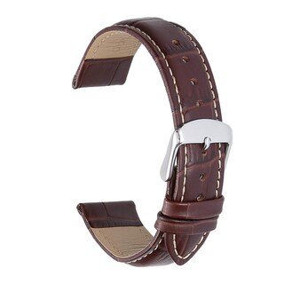 Foto 2 | Correa De Reloj Istrap, Piel De Becerro Con Grano De Cocodrilo, 20 Mm, Negro Y Marrón - Venta Internacional.