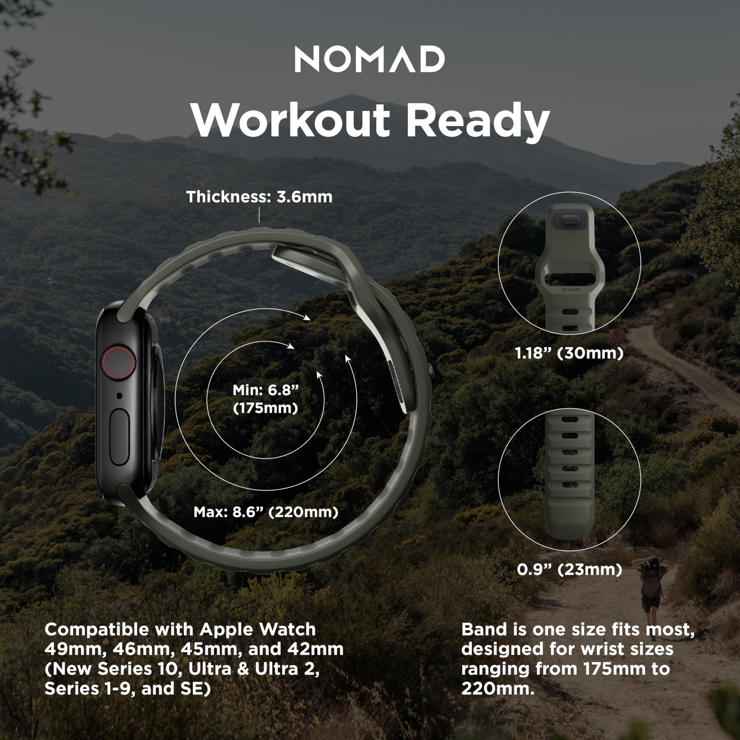 Foto 4 | Correa Deportiva Nomad Nomad Sport Band De 45 Mm Para Apple Watch - Venta Internacional.