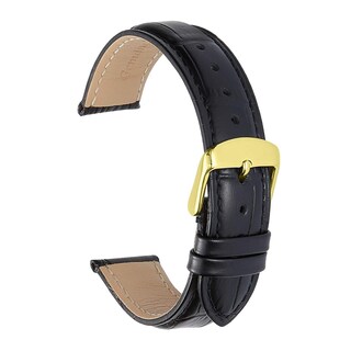 Foto 2 | Correa De Reloj Istrap, Piel De Becerro Con Grano De Cocodrilo, 24 Mm, Negro Y Marrón - Venta Internacional.