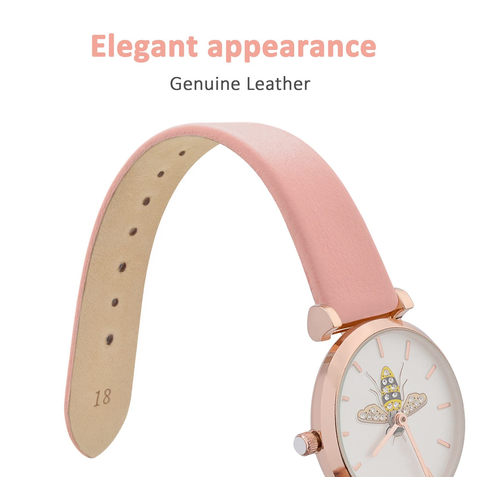 Foto 4 pulgar | Correa De Reloj Wocci, Elegante, Piel Auténtica, 14 Mm De Ancho De Asa - Venta Internacional.