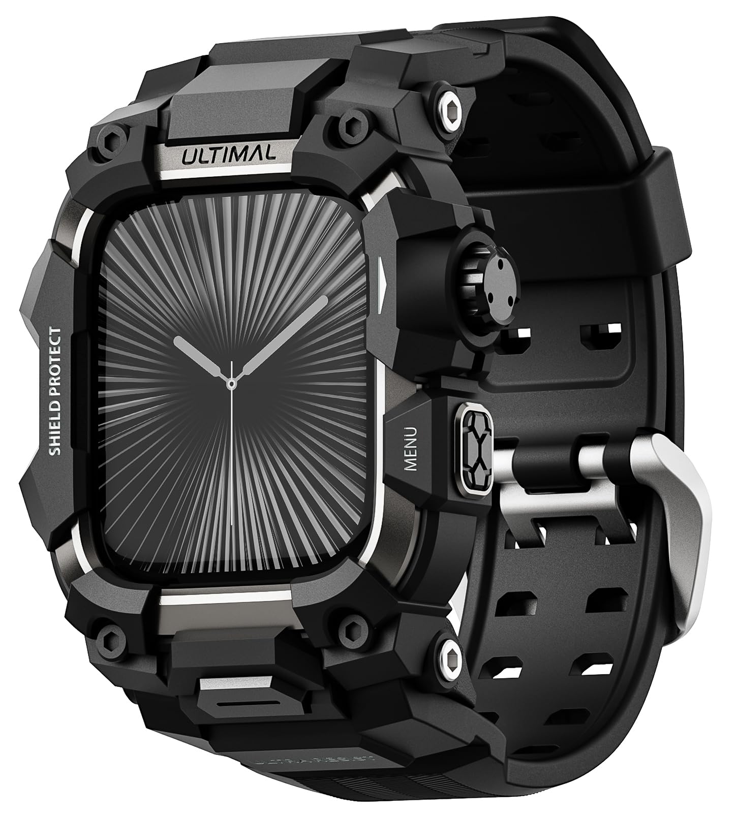 Foto 1 | Funda De Reloj Con Correa Ultimal Rugged Para Apple Watch De 46 Mm, Color Negro - Venta Internacional.