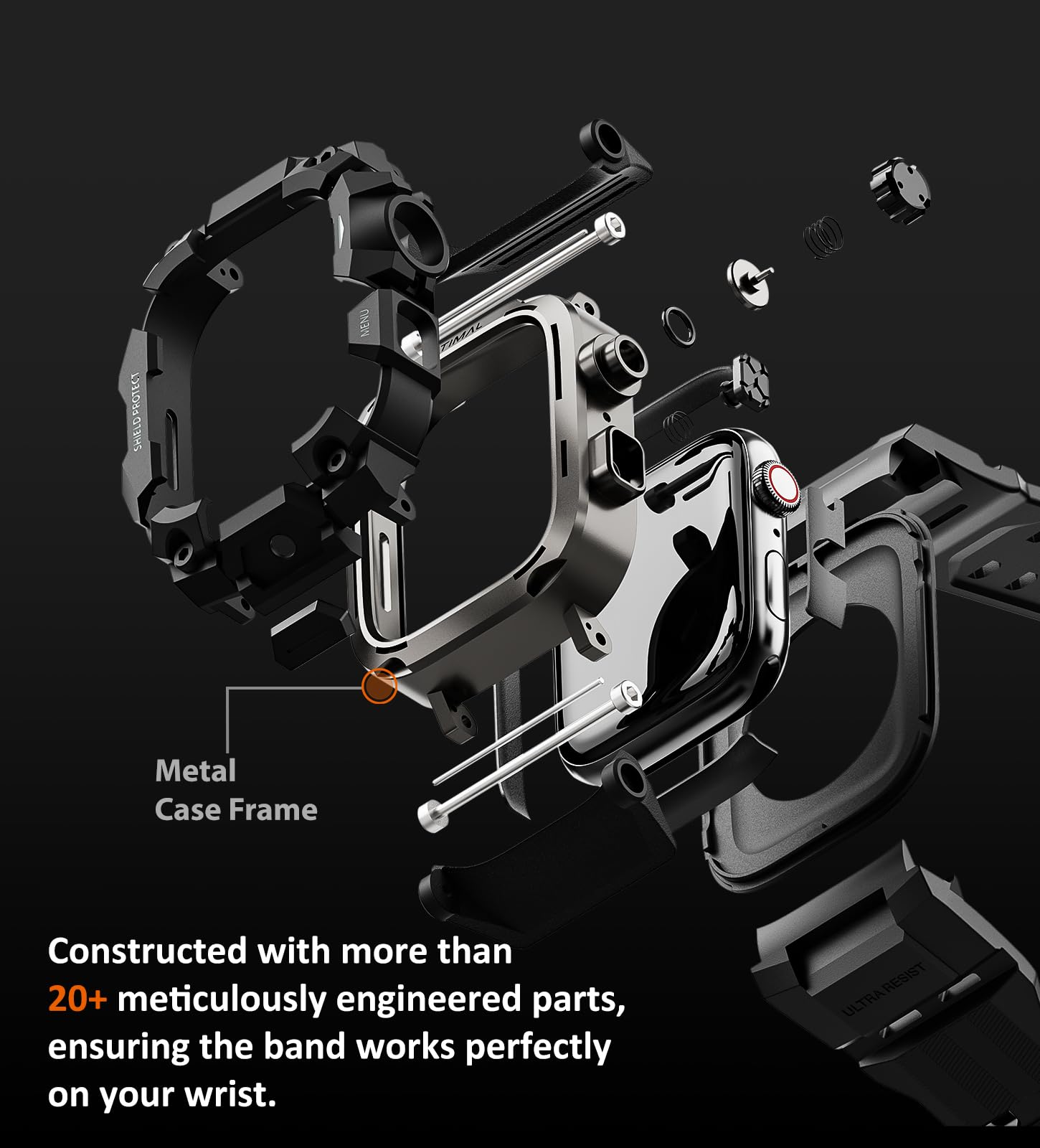 Foto 6 pulgar | Funda De Reloj Con Correa Ultimal Rugged Para Apple Watch De 46 Mm, Color Negro - Venta Internacional.