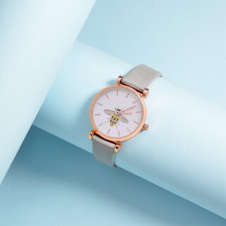 Foto 2 | Correa De Reloj Wocci, Elegante, Piel Auténtica, 16 Mm De Ancho, Gris - Venta Internacional.