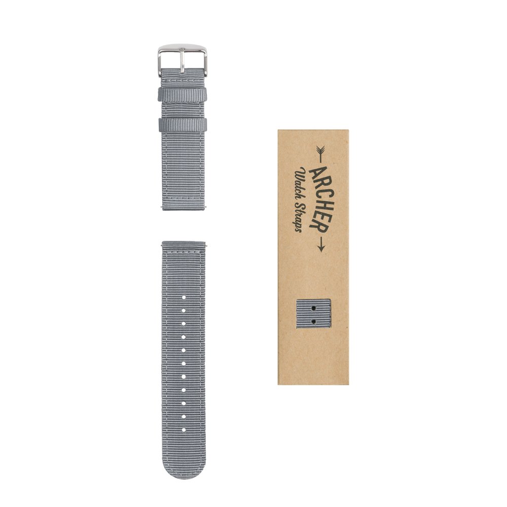 Foto 8 pulgar | Pulseras De Reloj Archer Premium De Nailon Quick Release 20 Mm, Color Gris - Venta Internacional.