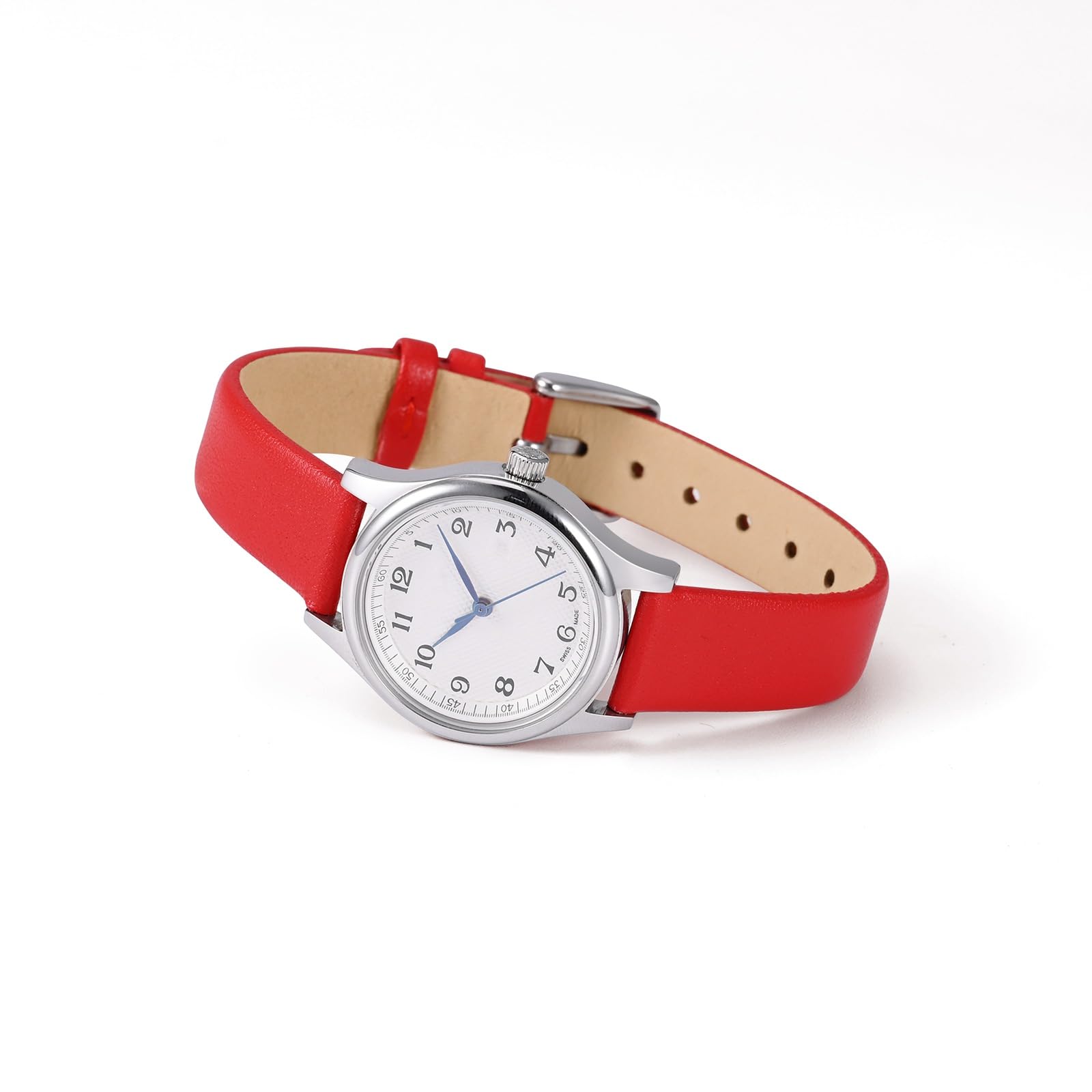 Foto 2 | Correa De Reloj Wocci, Elegante, Piel Auténtica, 18 Mm De Ancho, Color Rojo - Venta Internacional.
