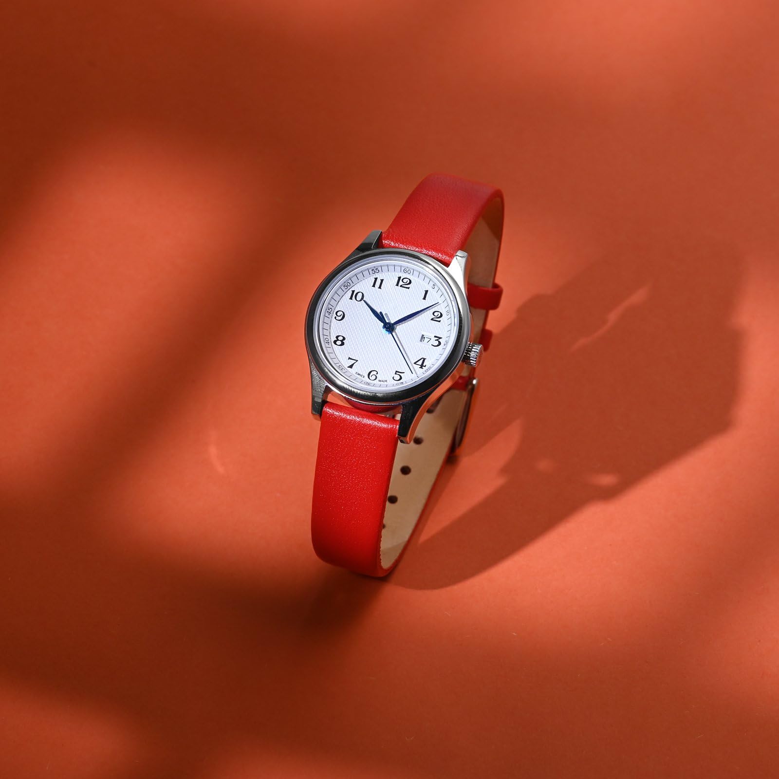Foto 3 pulgar | Correa De Reloj Wocci, Elegante, Piel Auténtica, 16 Mm De Ancho, Color Rojo - Venta Internacional.
