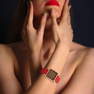 Foto 5 | Correa De Reloj Wocci, Elegante, Piel Auténtica, 16 Mm De Ancho, Color Rojo - Venta Internacional.