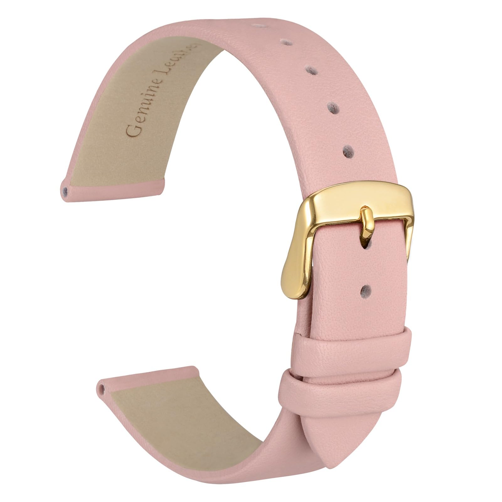 Foto 2 pulgar | Correa De Reloj Wocci Elegante De Piel Auténtica De 20 Mm Con Hebilla Dorada - Venta Internacional.